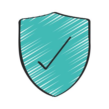 Doğrulanmış kalkan basit simgesi, vektör illüstrasyonu