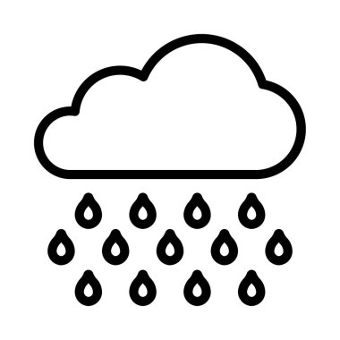 Yağmur Bulutu simgesi vektör illüstrasyonu