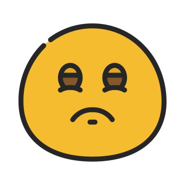 Yorgun Sad web simgesi vektör çizimi