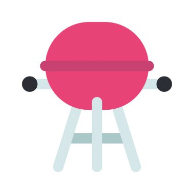 Barbekü ızgara ağ ikonu vektör çizimi