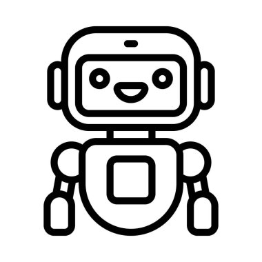 Robot karakter ikonu vektör çizimi tasarımı