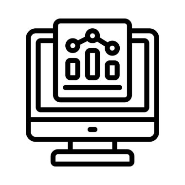 veri analizi web simgesi vektör illüstrasyonu