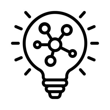 Kimyasal fikirler simgesi, vektör illüstrasyonu                                             