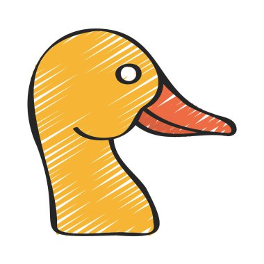 Ördek ince çizgi simgesi, vektör illüstrasyonu 