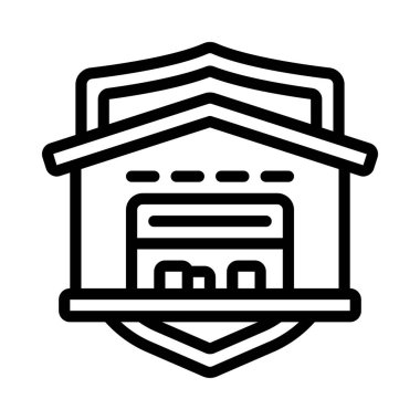 Depo Koruma simgesi, vektör illüstrasyonu 