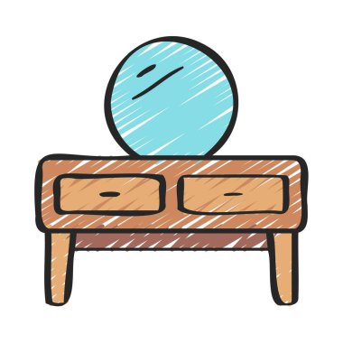 Vanity Desk web simgesi vektör çizimi