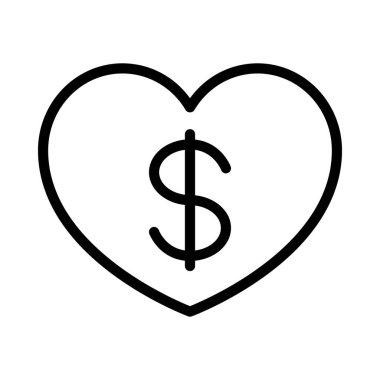 Love Money web simgesi vektör illüstrasyonu