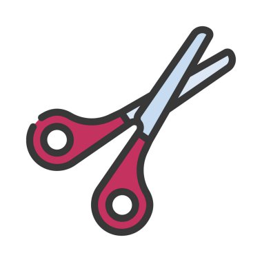 Beyaz arka plan üzerinde simge vektör çizim makas 