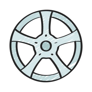 Wheel Rim web simgesi vektör illüstrasyonu