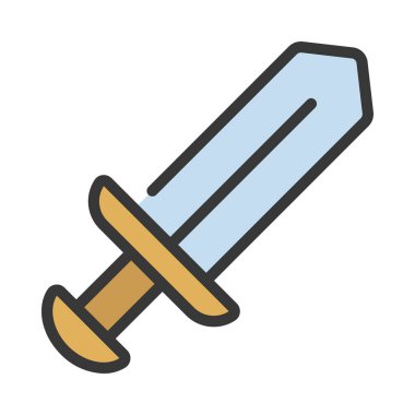 kılıç simgesi, vektör illüstrasyonu basit tasarım