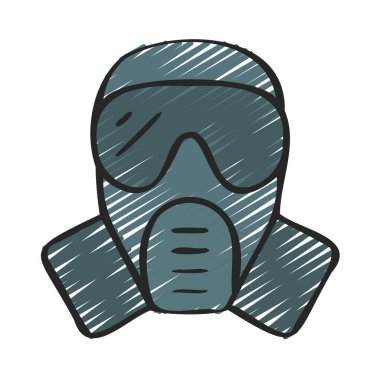 Gaz Maskesi ağ simgesi vektör çizimi