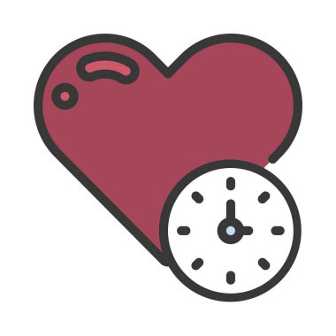 Aşk Zamanı web simgesi vektör illüstrasyonu