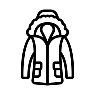 Winter Coat web simgesi vektör illüstrasyonu