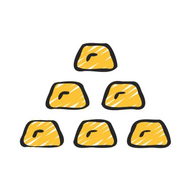 altın külçelerini kutsal kişilerin resmi, vektör çizim