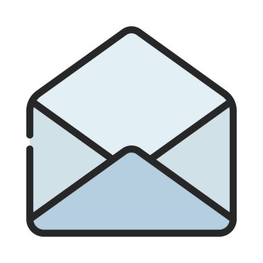 Beyaz arkaplanda zarf simgesi, vektör illüstrasyonu 