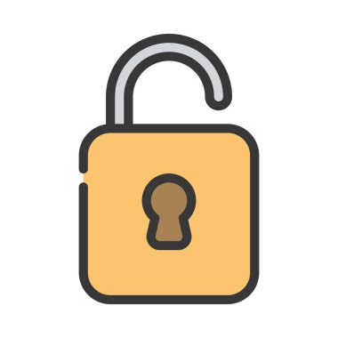 Kilitlenmemiş Web simgesi vektör illüstrasyonu