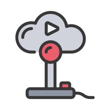 Bulut Oyun Ağı ikon vektör illüstrasyonu