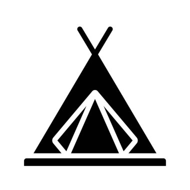 kamp çadırı simgesi, vektör illüstrasyonu 