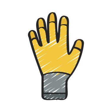 Güvenlik Eldiveni ağ ikonu vektör çizimi