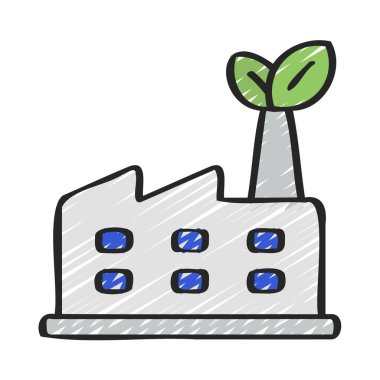 Eco Factory web simgesi vektör illüstrasyonu