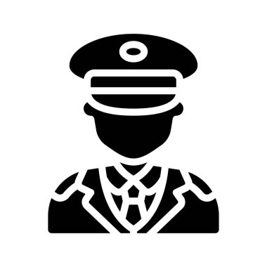 Yüksek Rütbeli Subay Web simgesi vektör illüstrasyonu