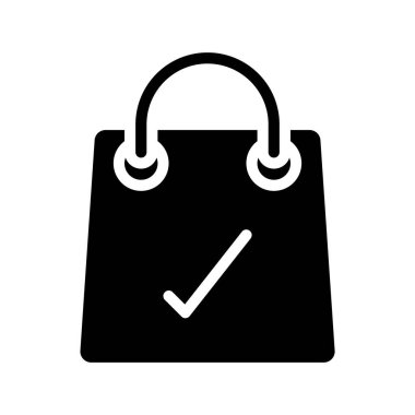 Alışveriş Torbası Tik Web simgesi vektör illüstrasyonu