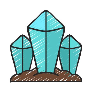 Kristaller simge vektör illüstrasyon tasarımı 