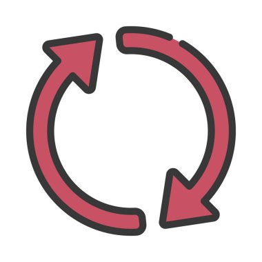 Döngü Okları simgesi beyaz arkaplanda izole edildi. vektör.