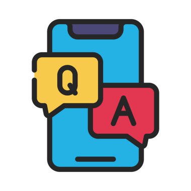 Soru ve Yanıt Web simgesi vektör illüstrasyonu