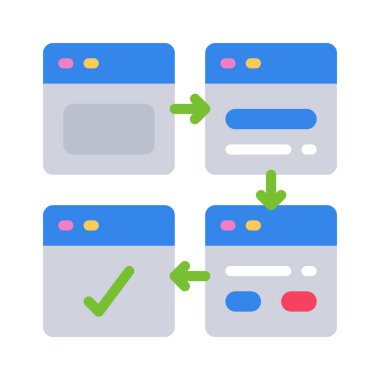 Web Sitesi Akış simgesi, vektör illüstrasyonu