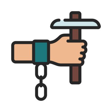 Köle İşçi Web simgesi vektör illüstrasyonu