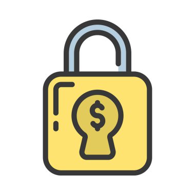 Finansal Kilit web simgesi vektör çizimi