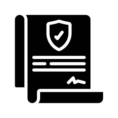 Sigorta Sözleşmesi web simgesi vektör çizimi