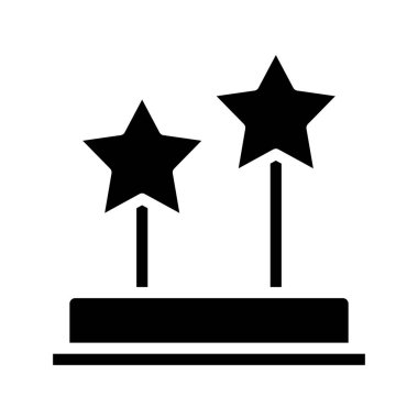 İki Yıldız Ödülü Web simgesi vektör illüstrasyonu