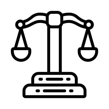 Justice web simgesi vektör illüstrasyonu