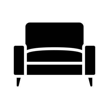 Koltuk simgesi, düz stil. vektör illüstrasyonu 