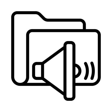 Ses Dizini simgesi, vektör illüstrasyonu 