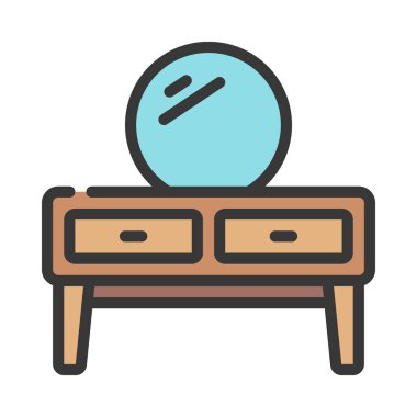 Vanity Desk web simgesi vektör çizimi