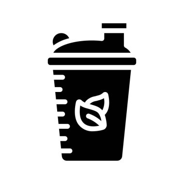 Vegan Protein Sarsıntısı Web ikonu vektör çizimi