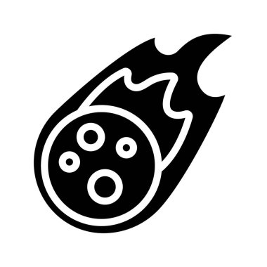 Düşen Asteroid düz simgesi, vektör illüstrasyonu 