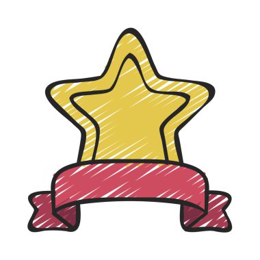 Yıldız Kurdele simgesi, vektör illüstrasyon grafik tasarımı