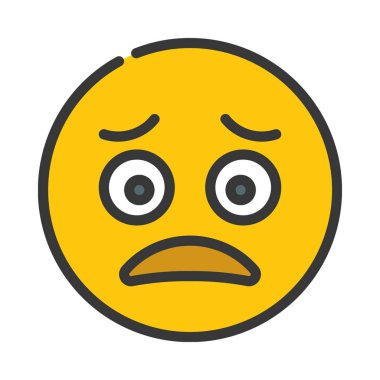 üzgün emoji simgesi, düz tasarım