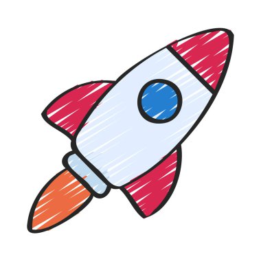 Business Space roket simgesi, vektör illüstrasyonunu başlat  