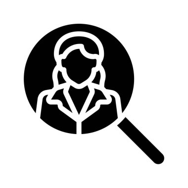  İnsan Kaynakları Büyütme Cam vektör illüstrasyonu 