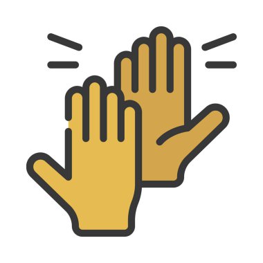 Çak beşlik düz simge, vektör illüstrasyonu 