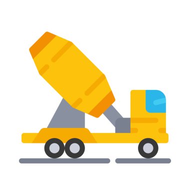 Çimento Kamyonu ikon vektör çizimi