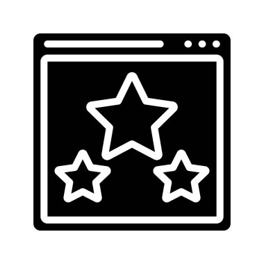 Web sitesi Yıldız Gözden Geçirme simgesi, vektör illüstrasyonu