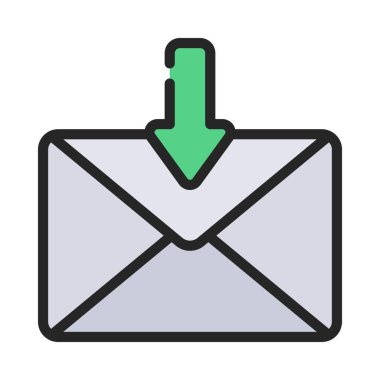 Gelen Posta simgesi, vektör illüstrasyonu 