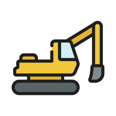 Kazı Makinesi Web simgesi vektör çizimi