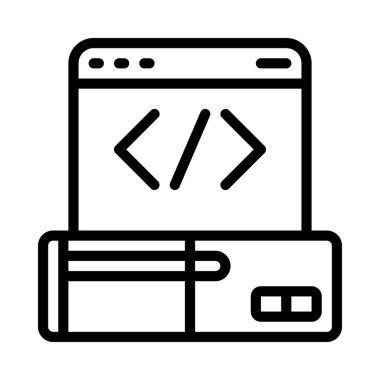 Web simgesi vektör illüstrasyonu programlanıyor